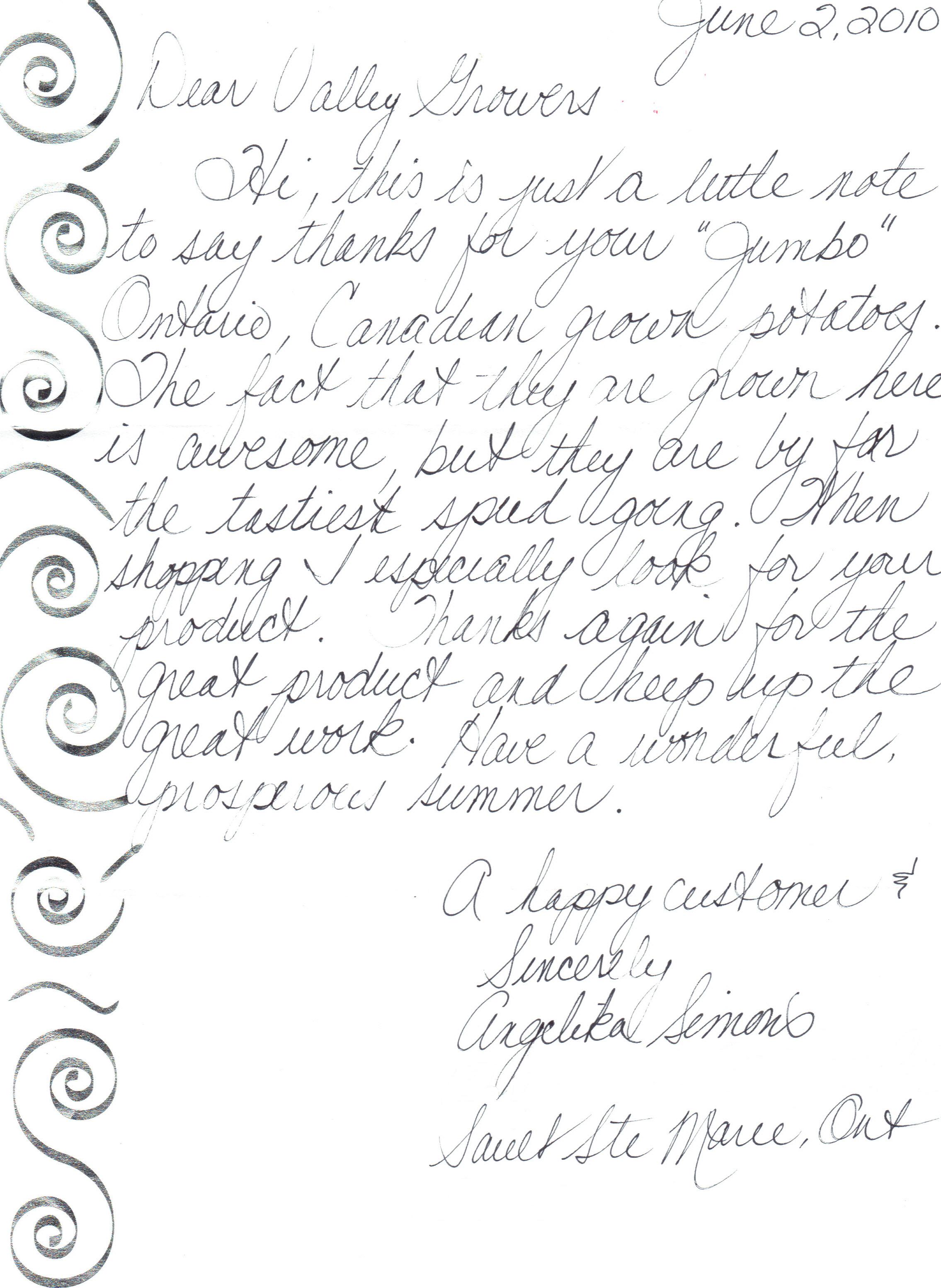 Angelika letter